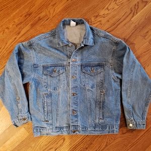 VTG Tyca Transportation Union Embossed Denim Jacket Size Medium